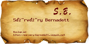 Sárváry Bernadett névjegykártya